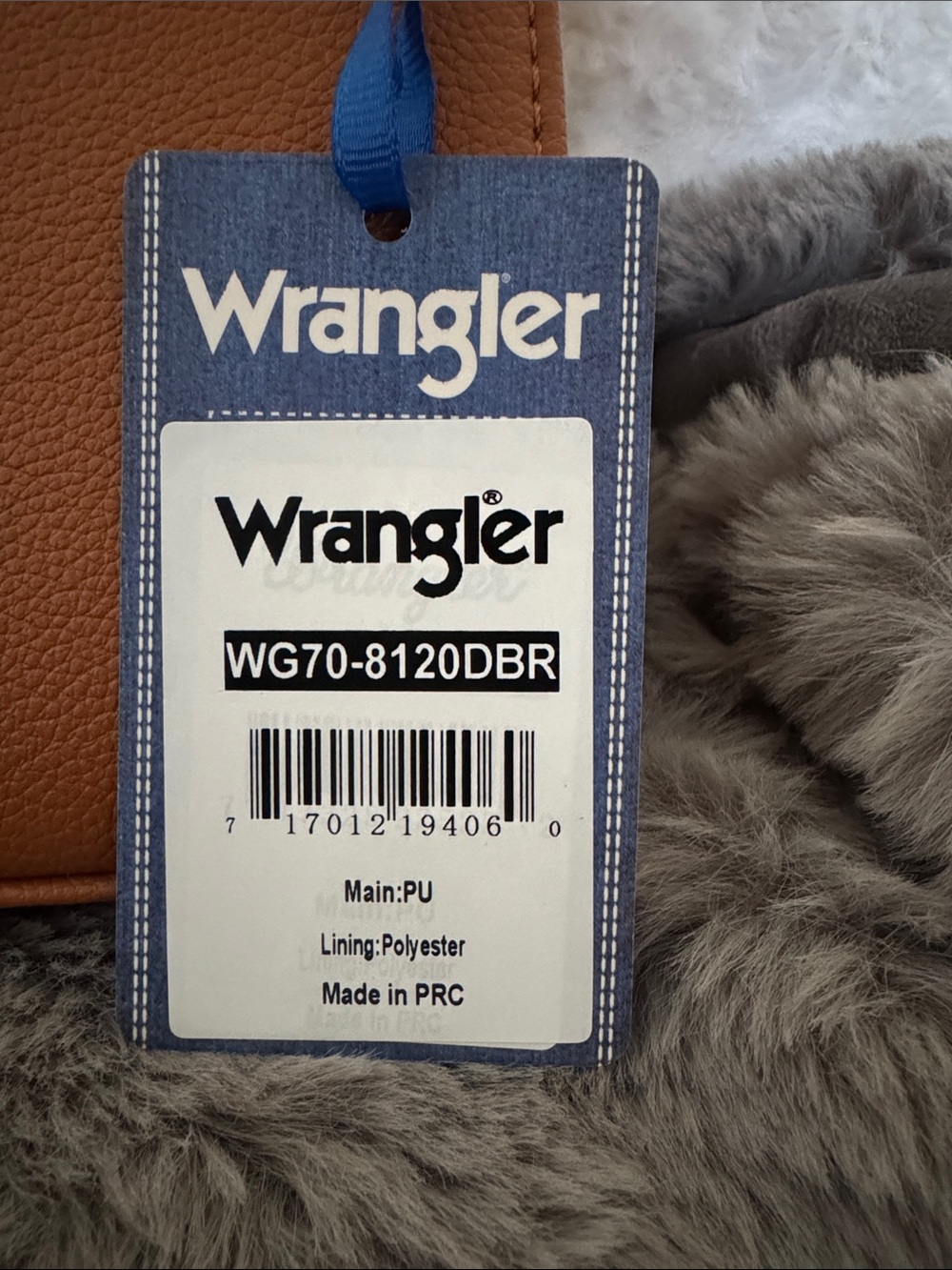 Wrangler Brown Satchel with Braided Trim - Picture 3 of 4